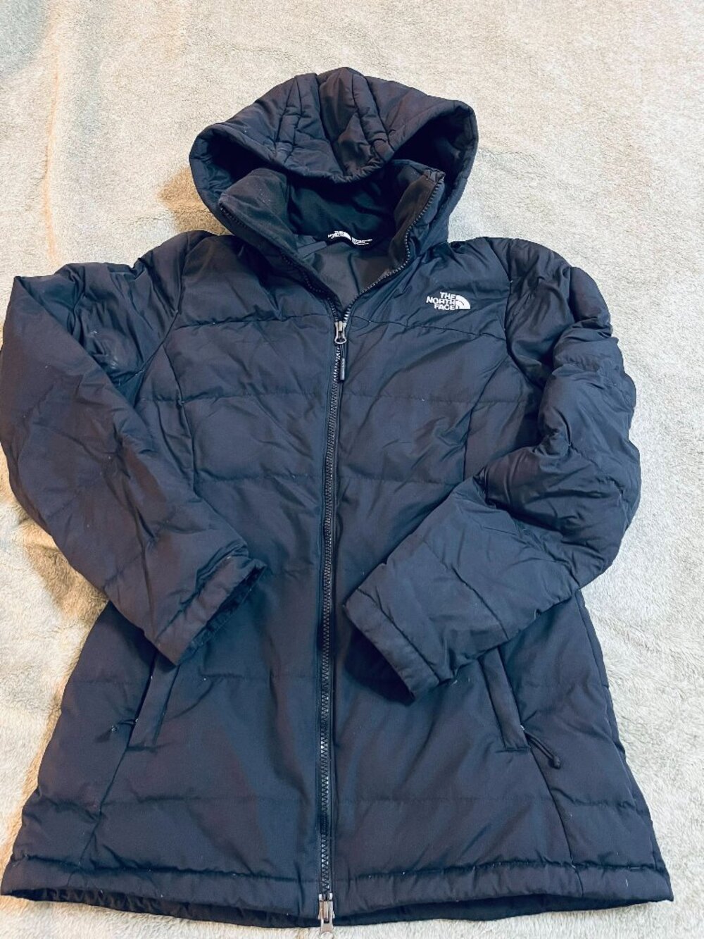 The North Face Women's 600 Fill Goose Down Hooded Parka Jacket Black Size Small